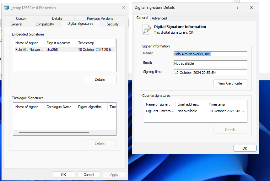 Original, Unmodified MSI Installer for 6.2.5 is Served