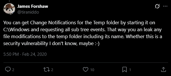 Handy trick from James Forshaw