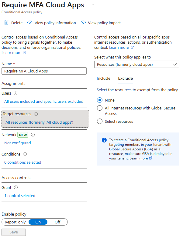Requiring MFA with no exceptions