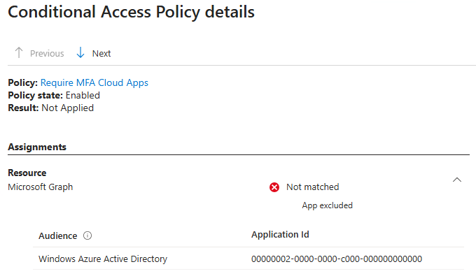 Our authentication now no longer matches the configured MFA policy